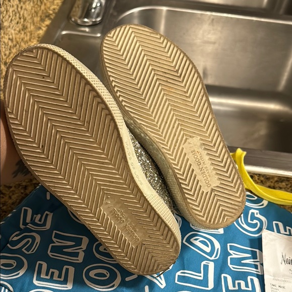 Girl Golden Goose gold Glitter Sneakers size 29 US 12 - Picture 5 of 6